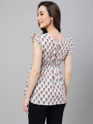 White printed cotton cotton-tops 5