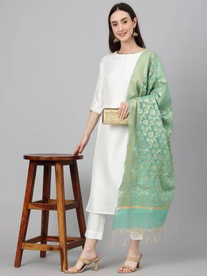 Off-white plain crepe salwar 1