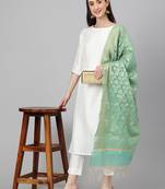 Off-white plain crepe salwar