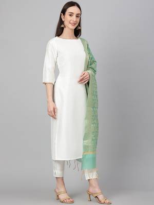 Off-white plain crepe salwar 3