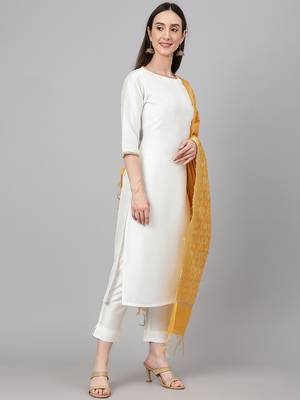 Off-white plain crepe salwar 3