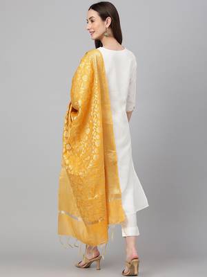 Off-white plain crepe salwar 4