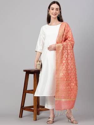 Off-white plain crepe salwar 1