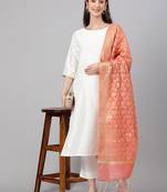 Off-white plain crepe salwar