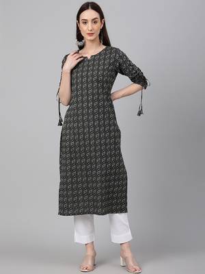 Black woven cotton ethnic-kurtis 2