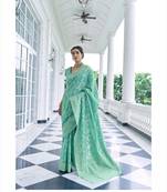 Sea Green Color Chikankari Weaving Saree Traditional Wear Saree