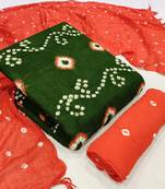 Green Bandhej Rayon Salwar