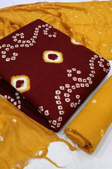 Maroon Bandhej Rayon Salwar