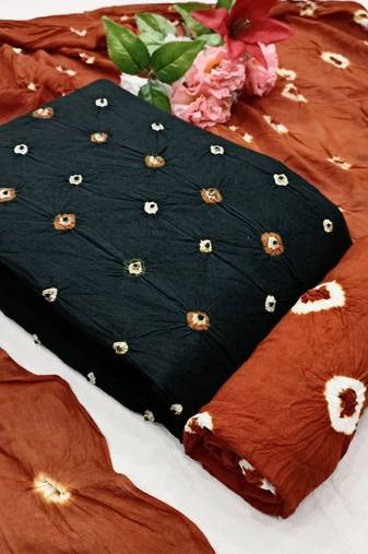 Dark-Green Bandhej Rayon Salwar