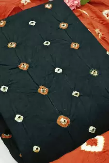 Dark-Green Bandhej Rayon Salwar