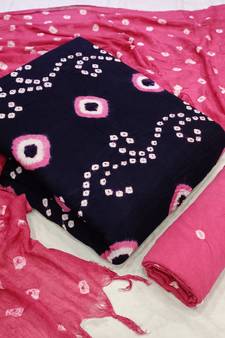 Navy-Blue Bandhej Rayon Salwar