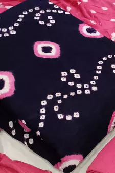 Navy-Blue Bandhej Rayon Salwar