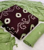 Wine bandhej rayon salwar