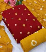 Maroon bandhej rayon salwar