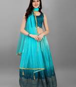 Women's Beads Work Art Silk Semi Stitched Lehenga Choli