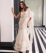 Ivory Elea Pre-Drapped Saree