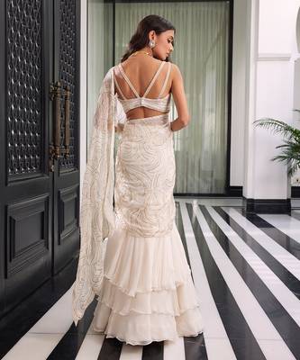 Ivory Elea Pre-Drapped Saree 3
