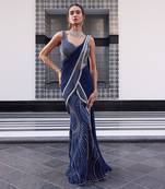 Electric Blue Eliza Pre-Drapped Saree