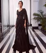 Black Elora Pre-Drapped Saree