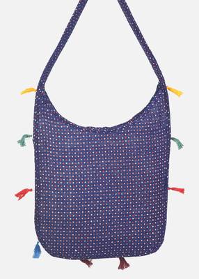 Banjara India Elephant Design Kutchi Mirrorwork Hand Embroidered Shoulder Bag (BAG-BlueMaroon) 4
