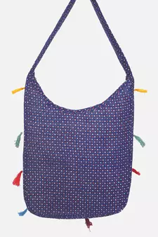 Banjara India Elephant Design Kutchi Mirrorwork Hand Embroidered Shoulder Bag (BAG-BlueRed)