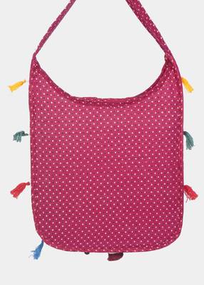 Banjara India Elephant Design Kutchi Mirrorwork Hand Embroidered Shoulder Bag (BAG-MaroonMaroon) 4