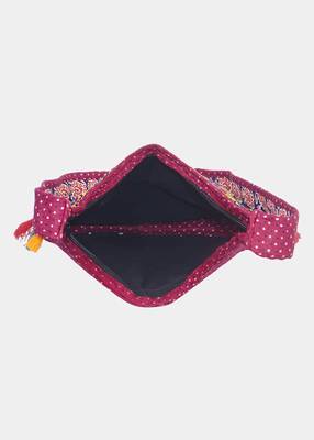 Banjara India Elephant Design Kutchi Mirrorwork Hand Embroidered Shoulder Bag (BAG-MaroonMaroon) 5