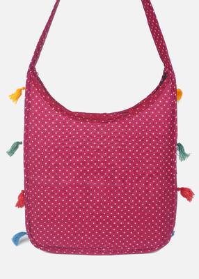 Banjara India Elephant Design Kutchi Mirrorwork Hand Embroidered Shoulder Bag (BAG-MaroonBlue) 4
