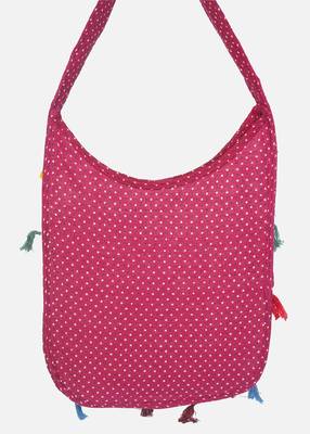 Banjara India Elephant Design Kutchi Mirrorwork Hand Embroidered Shoulder Bag (BAG-MaroonRed) 4