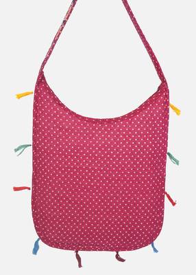 Banjara India Elephant Design Kutchi Mirrorwork Hand Embroidered Shoulder Bag (BAG-MaroonOrange) 4
