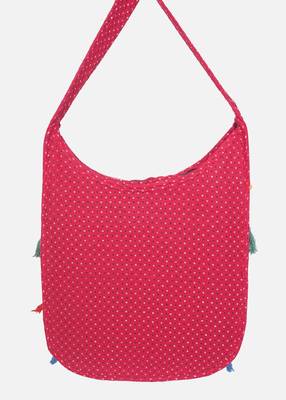 Banjara India Elephant Design Kutchi Mirrorwork Hand Embroidered Shoulder Bag (BAG-RedMaroon) 4