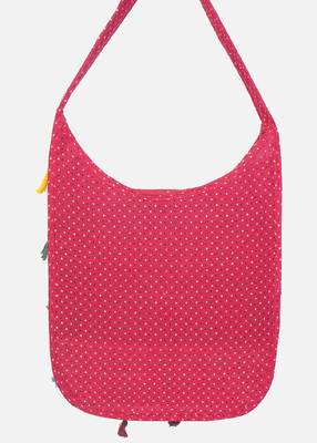Banjara India Elephant Design Kutchi Mirrorwork Hand Embroidered Shoulder Bag (BAG-RedRed) 4