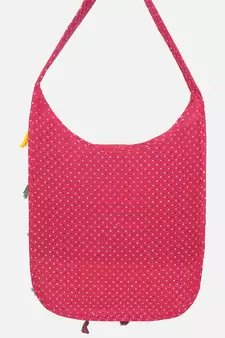 Banjara India Elephant Design Kutchi Mirrorwork Hand Embroidered Shoulder Bag (BAG-RedRed)