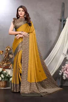 Magenta printed chiffon saree with blouse