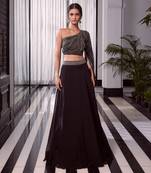 Black Ella One Shoulder Lehenga