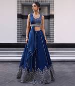 Electric Blue Ezra Lehenga