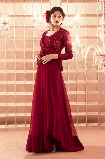 Oxblood Aurora Sharara Set