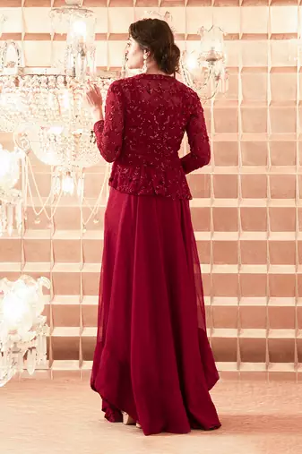 Oxblood Aurora Sharara Set