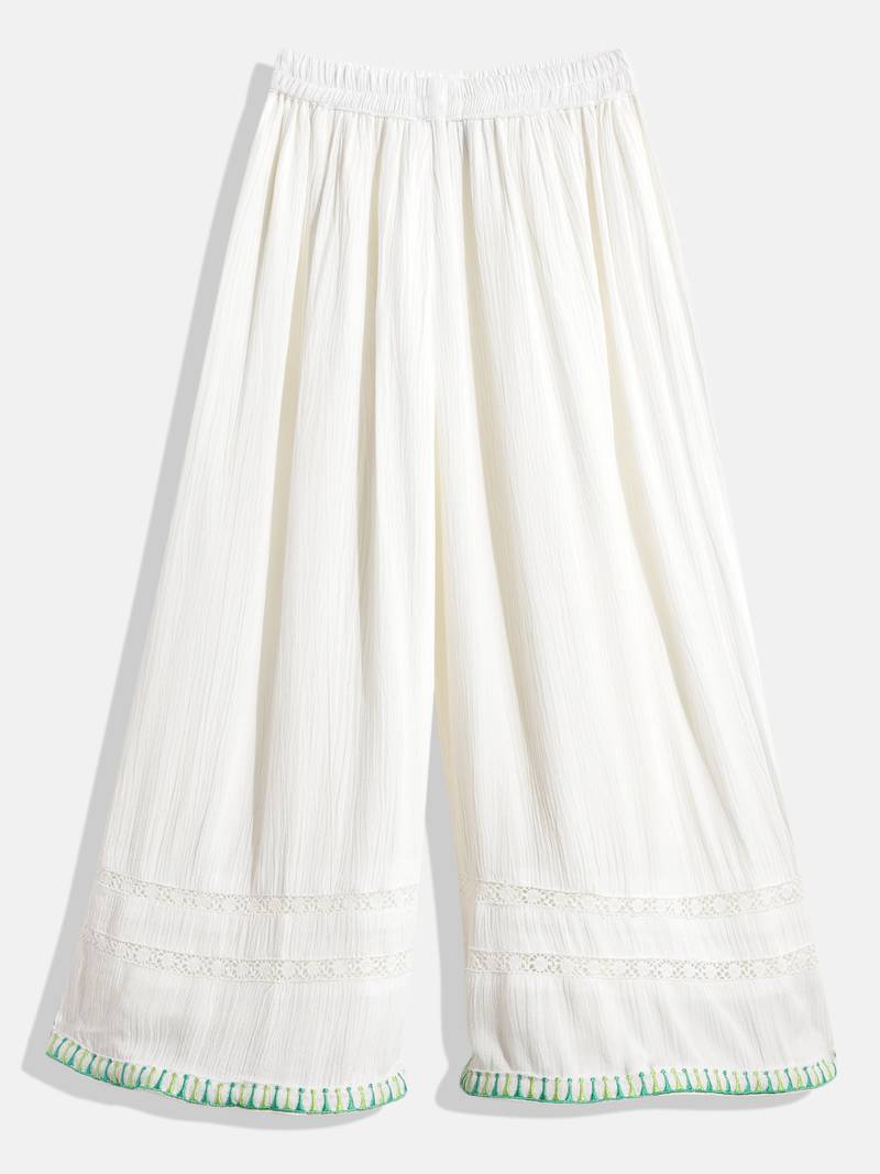 Twisha Girls WrinkleTop With Plazzo- White