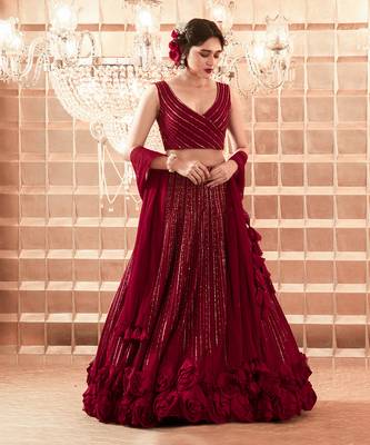 Oxblood Athena Lehenga Set 1