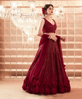 Oxblood Athena Lehenga Set 2