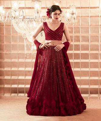 Oxblood Athena Lehenga Set 3