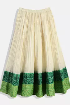 Twisha Girls Crushed Top With Ghaghra-Off White