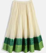 Twisha Girls Crushed Top With Ghaghra-Off White