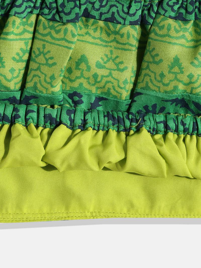 Twisha Girls Crushed Top With Ghaghra-Off White