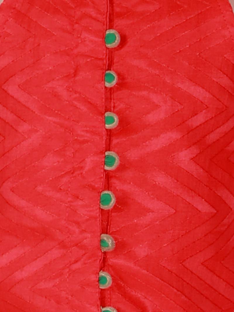 Twisha Chevron design top with layered ghaghra-Red And Black