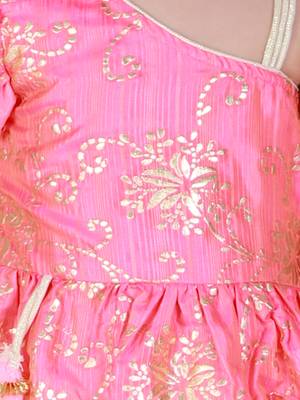 Twisha Asymmetric neck Top with printed Dhoti-Coral and Yellow 4
