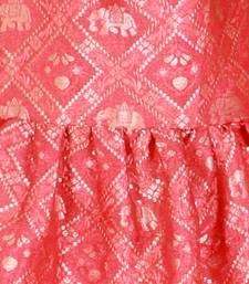 Twisha  Asymmetric Elephant design top with Dhoti -Red-Green