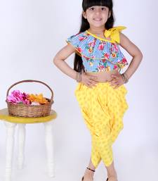 Twisha Asymmetric design top with Dhoti -yellow