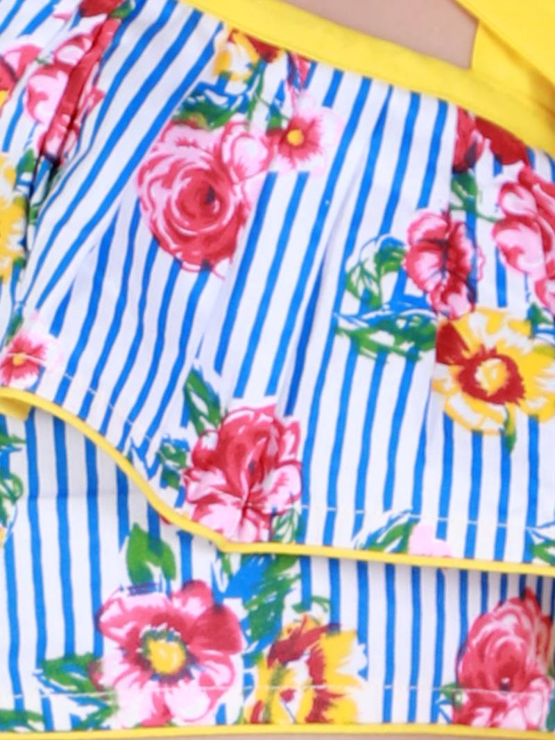 Twisha Asymmetric design top with Dhoti -yellow